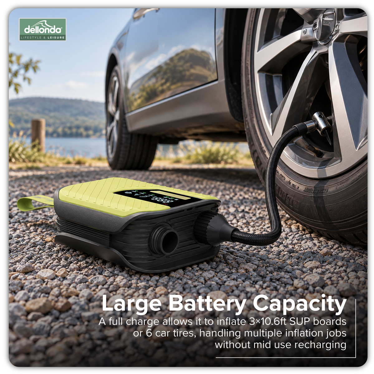 Dellonda Rechargeable & 12V DC Electric SUP Pump (DL185)