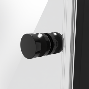 Hinged Shower Door 800 x 1850mm, 6mm Tempered Glass, Reversible - Black