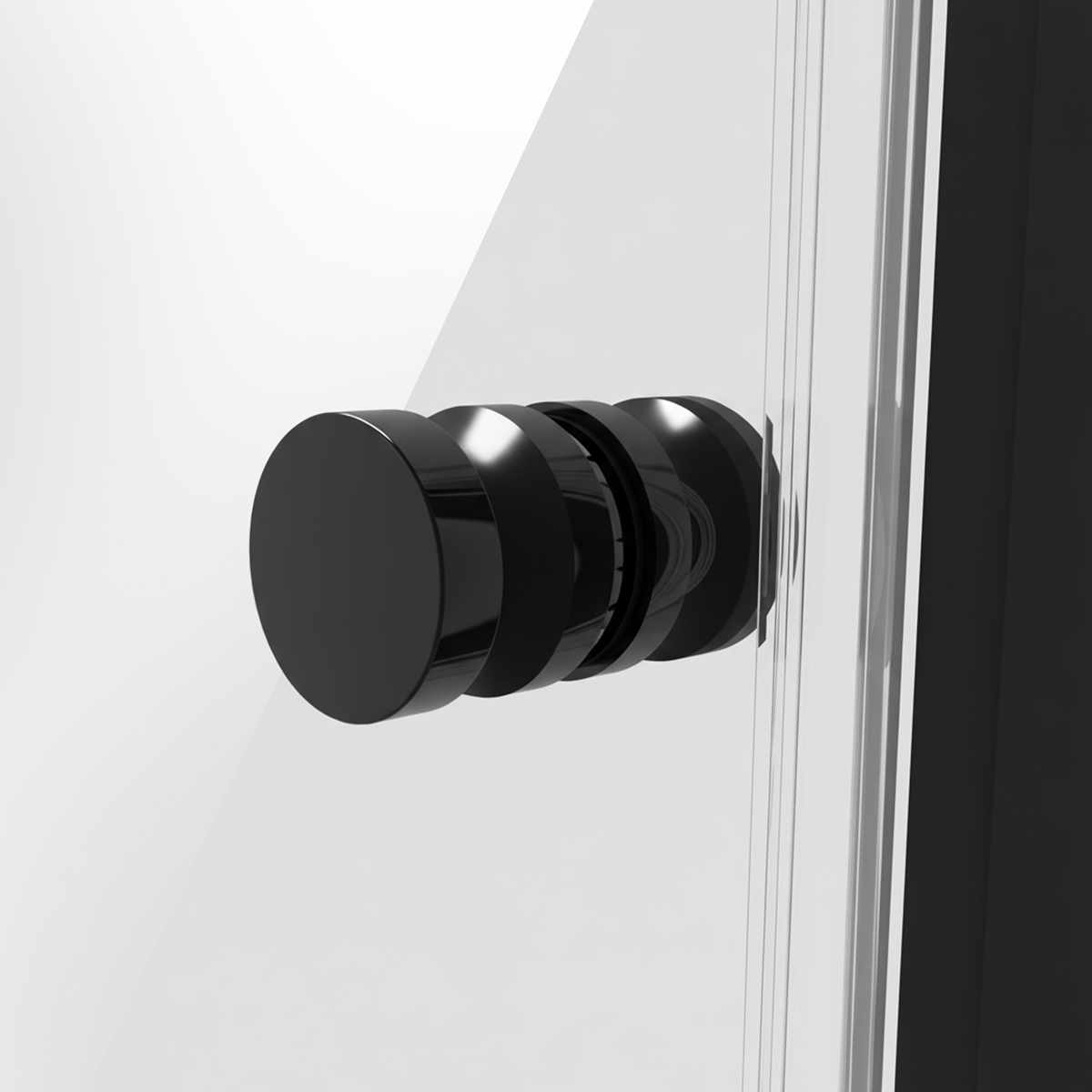 Hinged Shower Door 800 x 1850mm, 6mm Tempered Glass, Reversible - Black