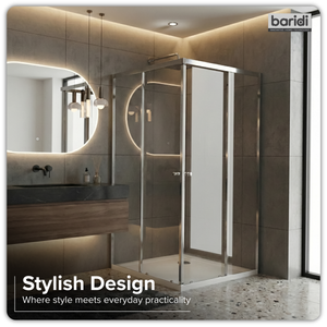 Corner Shower Entry Enclosure 1000 x 800 x 1850mm with 6mm Tempered Glass - Chrome