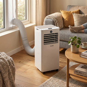 Baridi 5-in-1 Portable Air Conditioner/Dehumidifier/Air Cooler with Window Sealing Kit 7,000Btu/hr - White