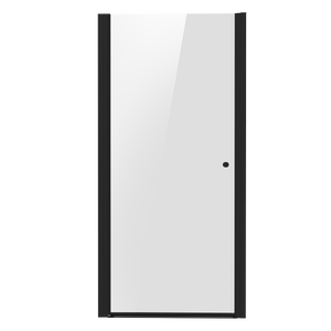 Pivot Shower Door 800 x 1850mm, 6mm Tempered Glass, Reversible - Black