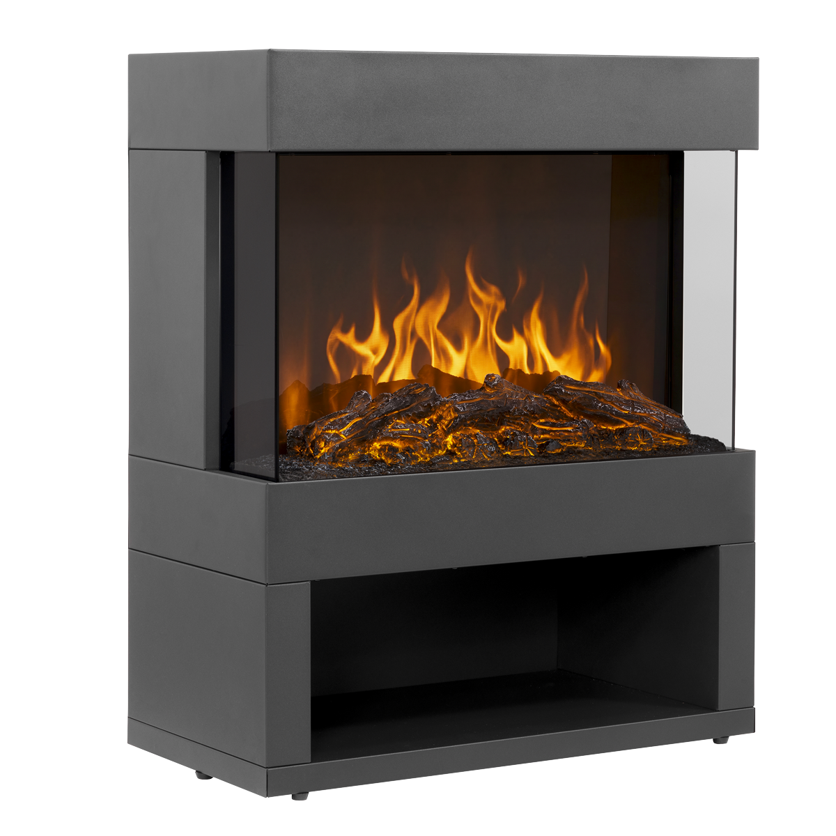 Baridi Electric Stove Heater with Wood Storage 1800W (DH122)
