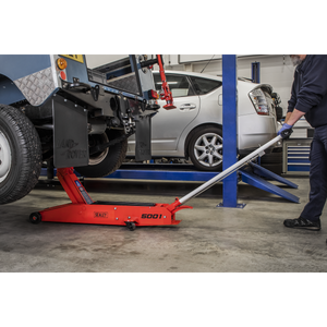 Sealey 5001 Premier Long Reach Trolley Jack, 5 Tonne Capacity, Red