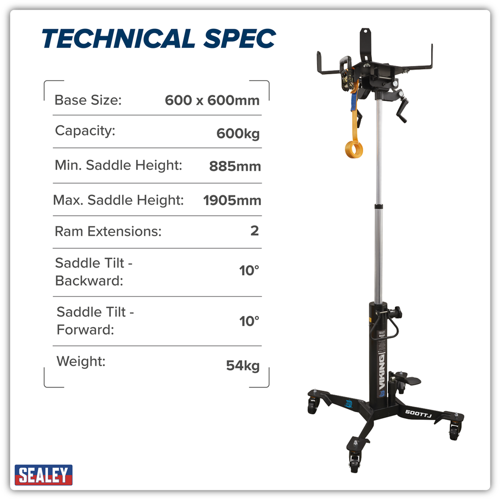 Viking Telescopic Vertical Transmission Jack, 600kg (500TTJ)