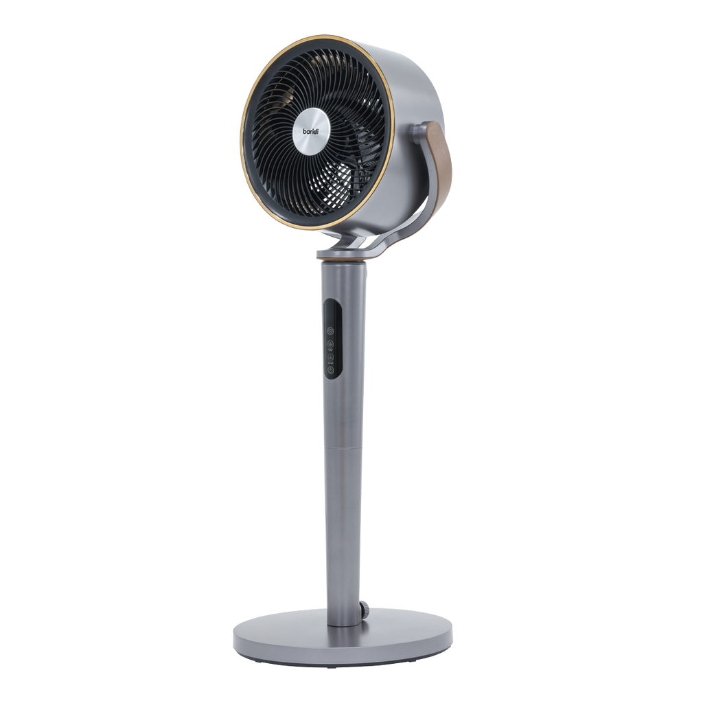 Baridi 12" Pedestal Fan with Remote Control, Back Light & 12hr Timer - Grey
