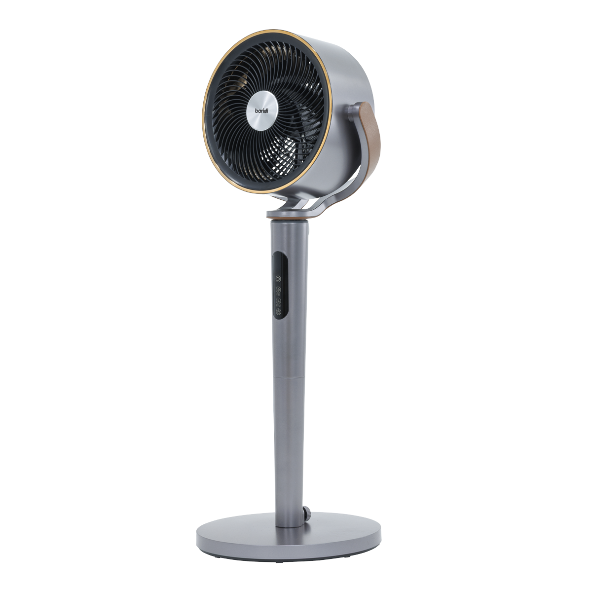 Baridi 12" Pedestal Fan with Remote Control, Back Light & 12hr Timer - Grey