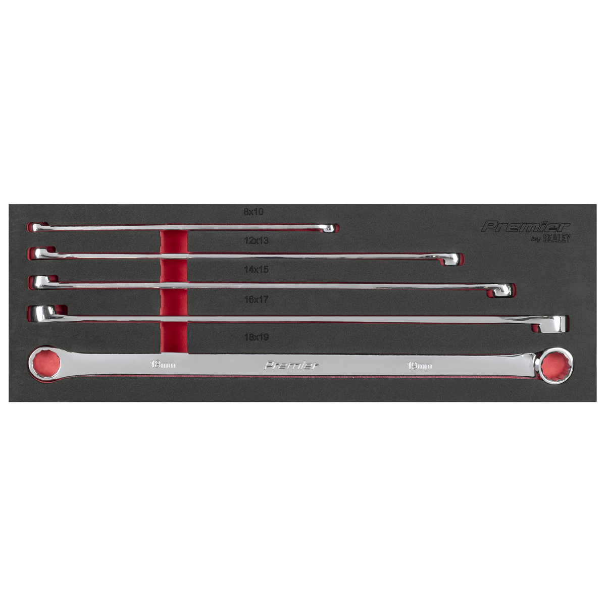 Extra-Long Double End Ring Spanner Set 5pc