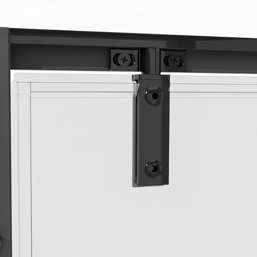 Hinged Shower Door 800 x 1850mm, 6mm Tempered Glass, Reversible - Black