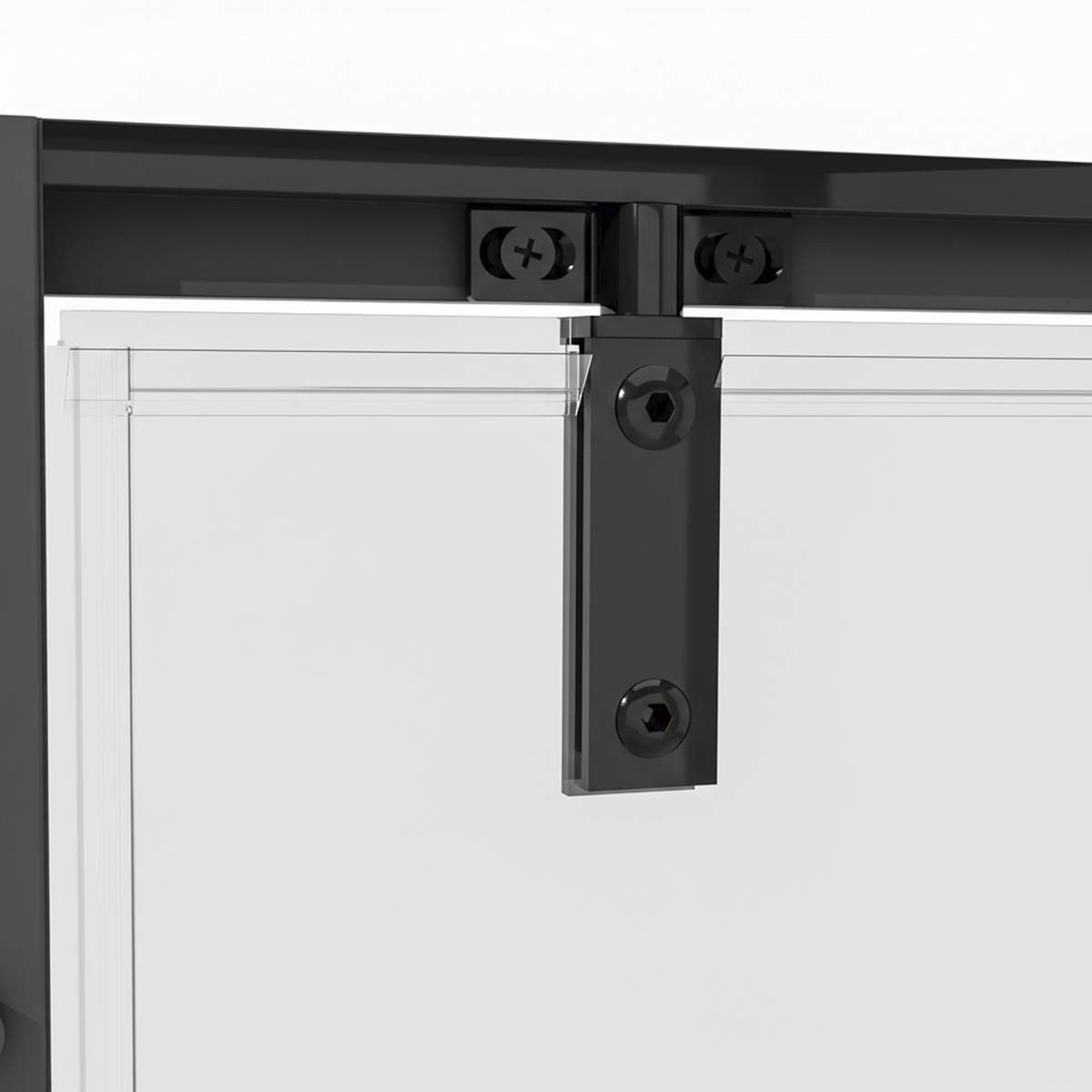 Hinged Shower Door 800 x 1850mm, 6mm Tempered Glass, Reversible - Black