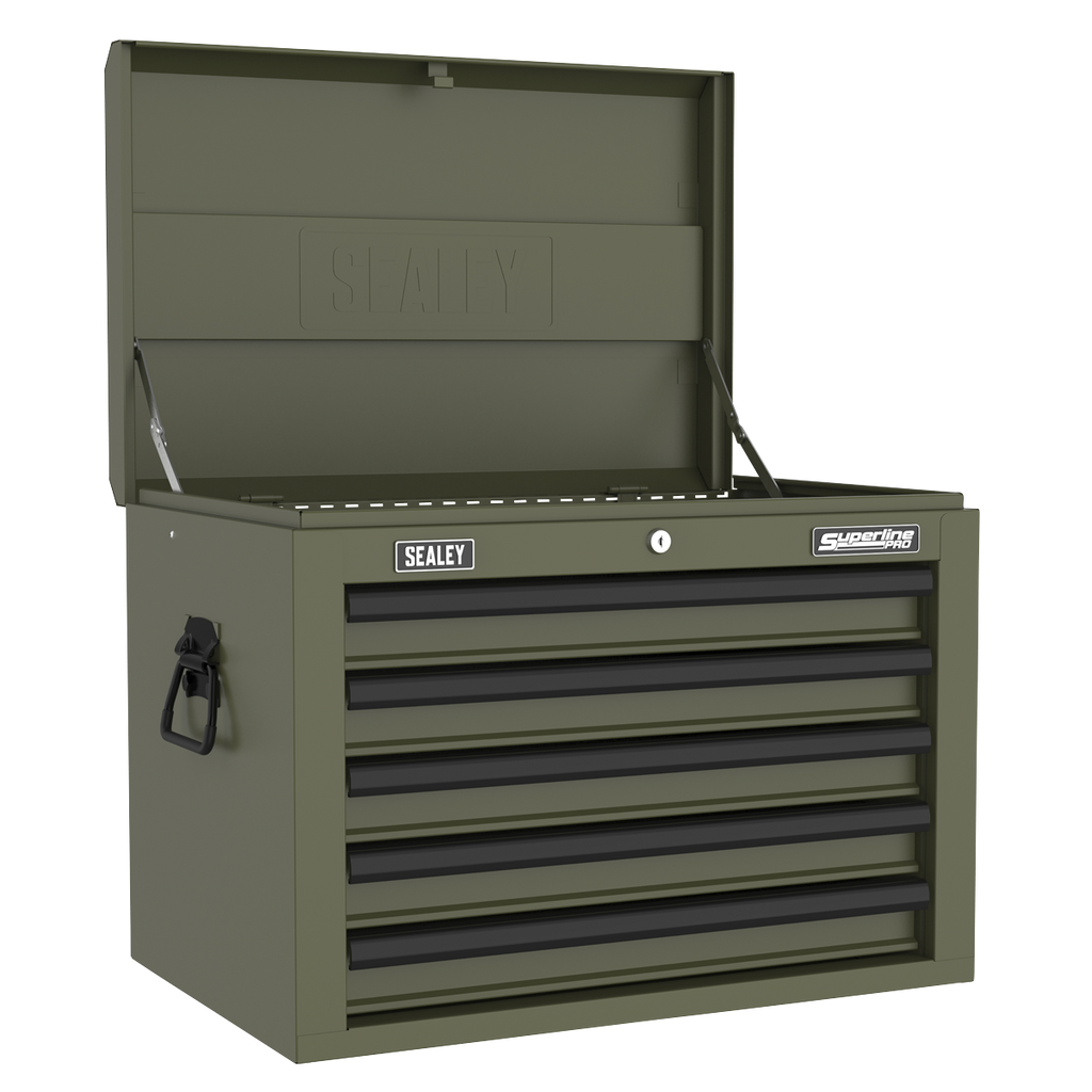 Superline PRO® Heavy-Duty Topchest 5 Drawer - Khaki