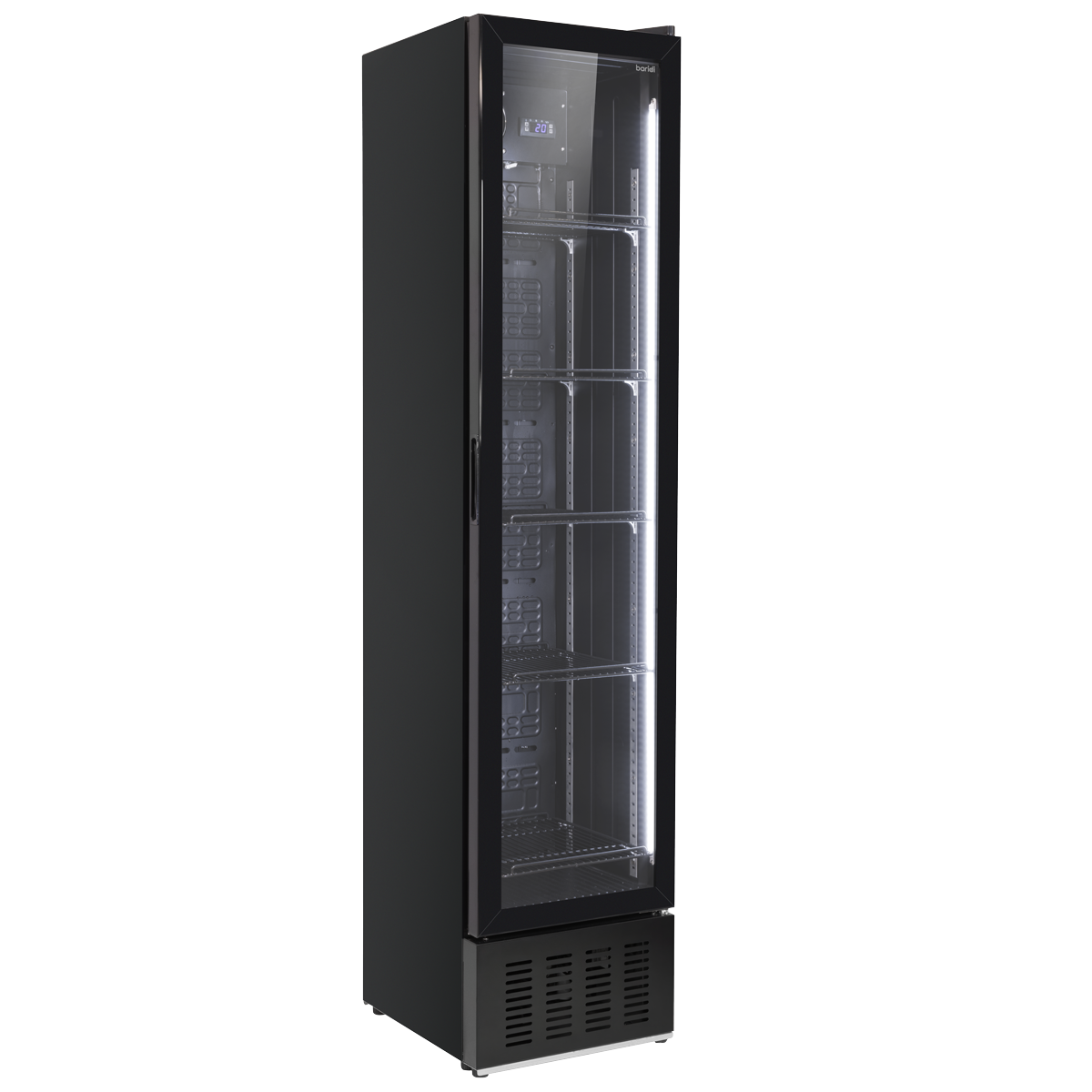 Baridi Tall Drinks Fridge with Digital Controls & Auto Defrost 160L Black (DH440)