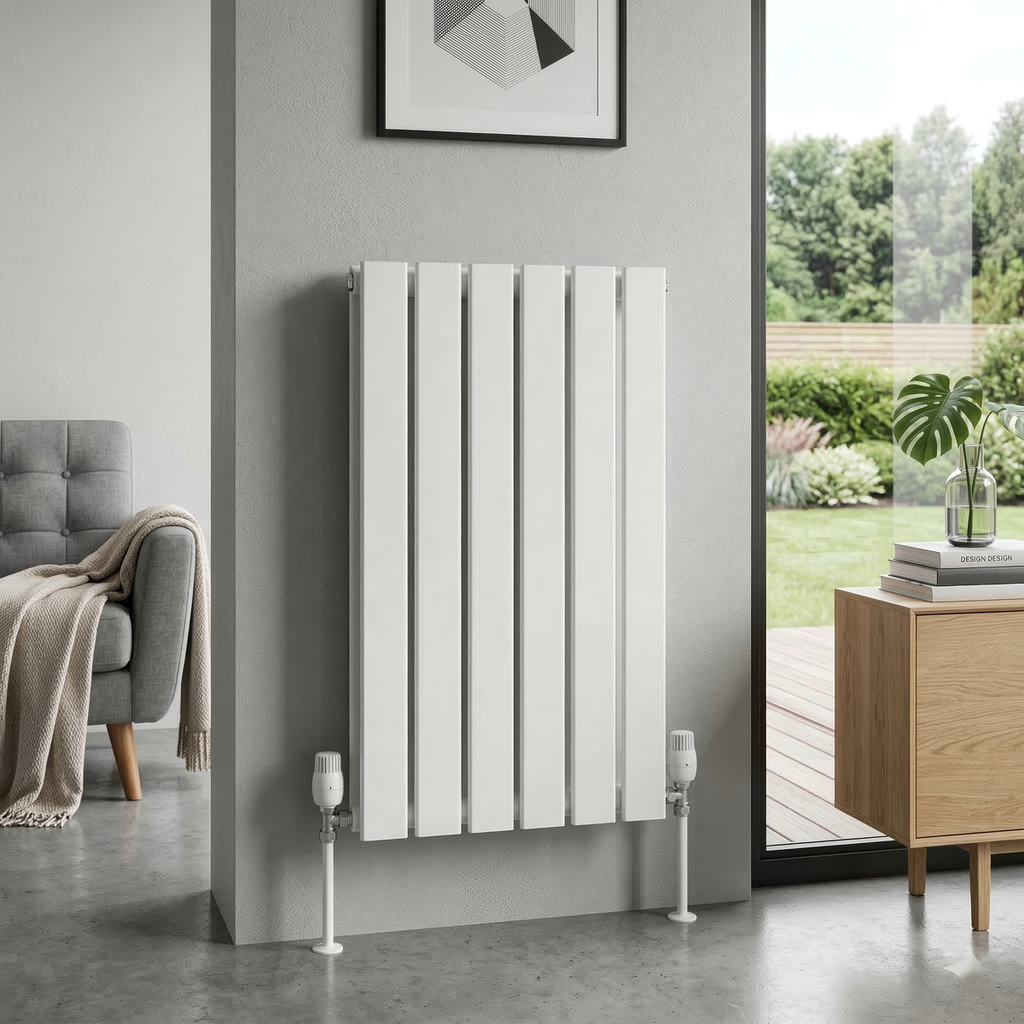 Baridi Horizontal Radiator Contemporary Double Flat Panel Design 600 x 420mm – White