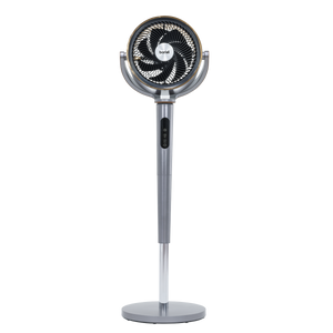 Baridi 12" Pedestal Fan with Remote Control, Back Light & 12hr Timer - Grey