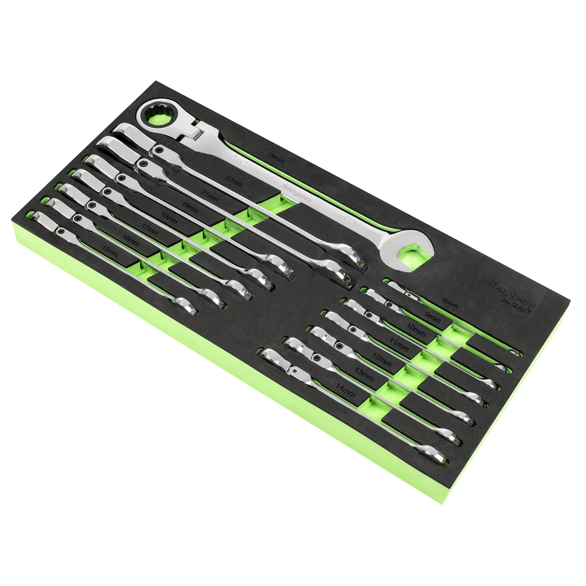 Flexi-Head Combination Ratchet Spanner Set 15pc