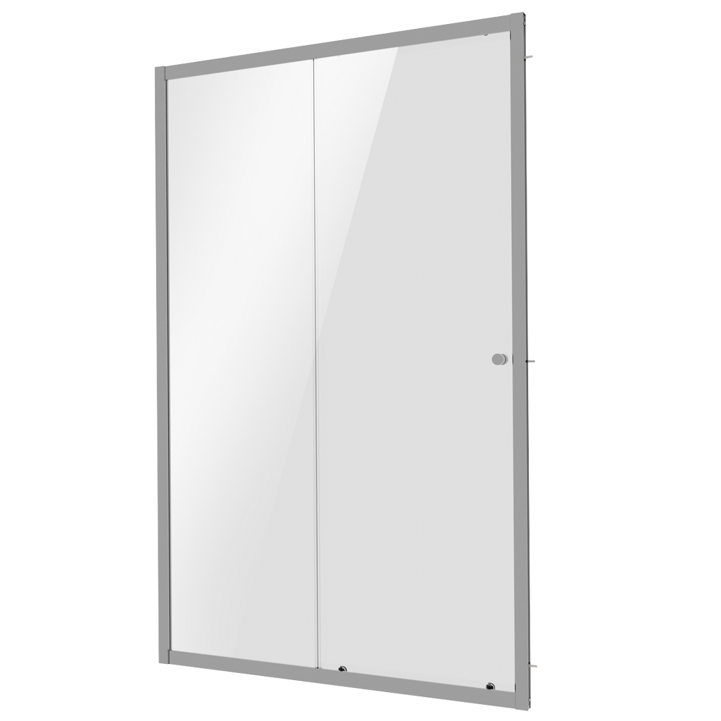 Sliding Shower Door 1000 x 1850mm, 6mm Tempered Glass, Reversible - Chrome