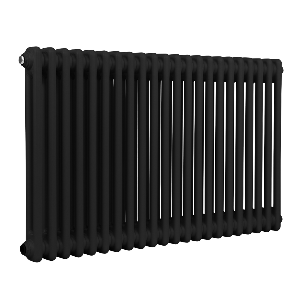 Baridi Horizontal Traditional 2 Column Radiator 600 x 1012mm – Black