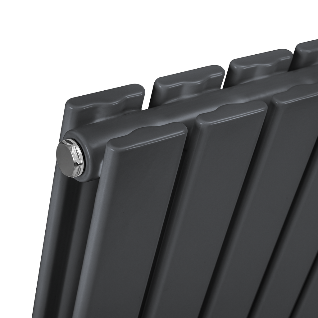 Baridi Horizontal Radiator Contemporary Double Flat Panel Design 600 x 560mm – Anthracite