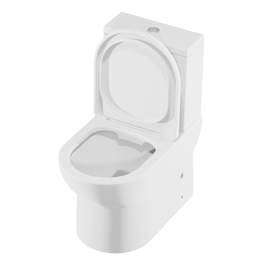 Baridi Close-Coupled Toilet with Soft Close Seat, Dual Flush Cistern & Rimless Flush – White