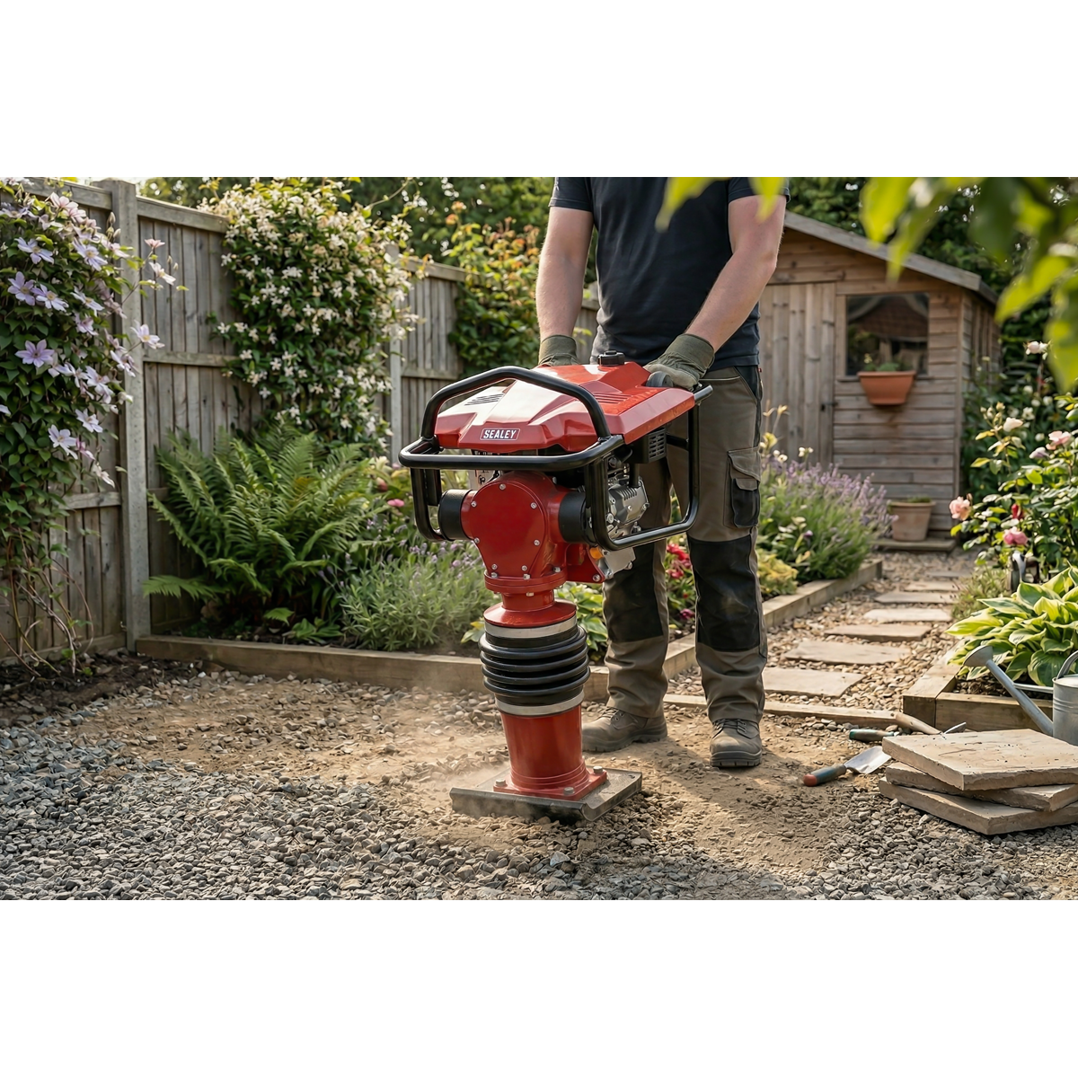 Petrol Tamping Rammer with Wheel Kit 3.2kW (CRX300)
