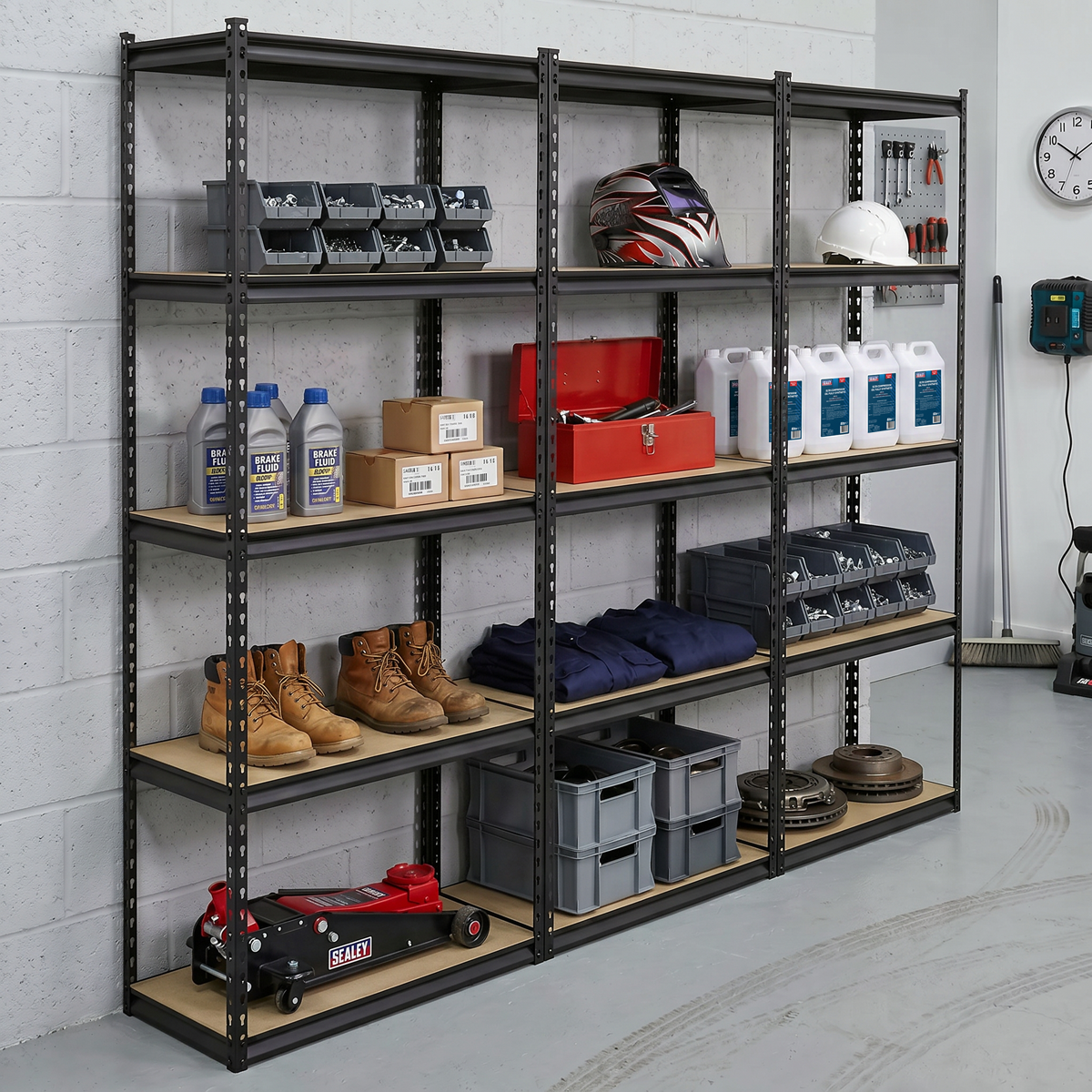 Racking Unit with 5 Shelves 340kg Capacity Per Level - Set of 3