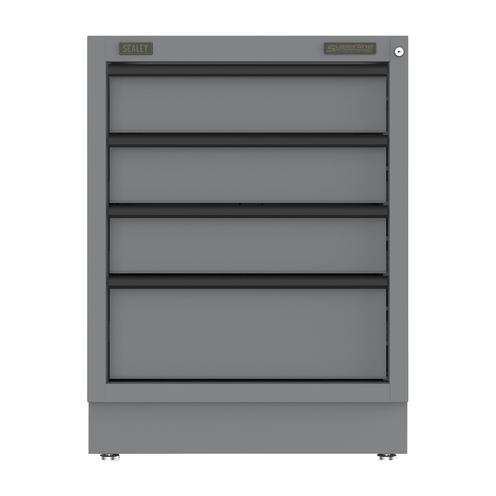 Superline PRO® Black Edition Modular Cabinet 4 Drawer 680mm (APMS38BE)