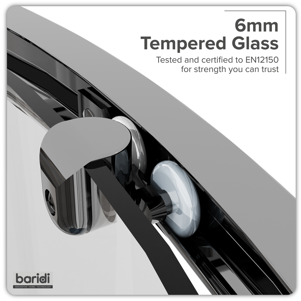 Quadrant Shower Entry Enclosure 900 x 900 x 1850mm with 6mm Tempered Glass - Chrome