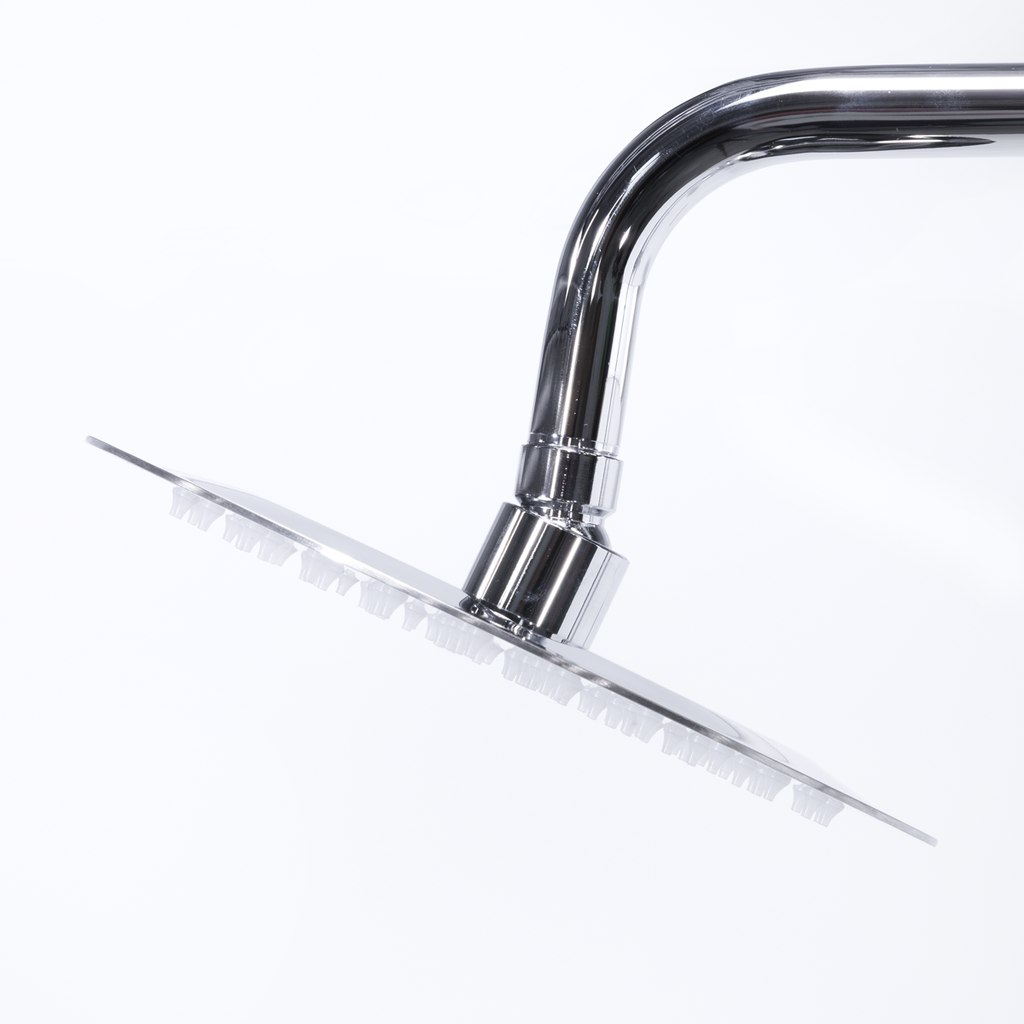 Thermostatic Shower Mixer Set, 20cm Round Head, Adjustable Rail - Chrome