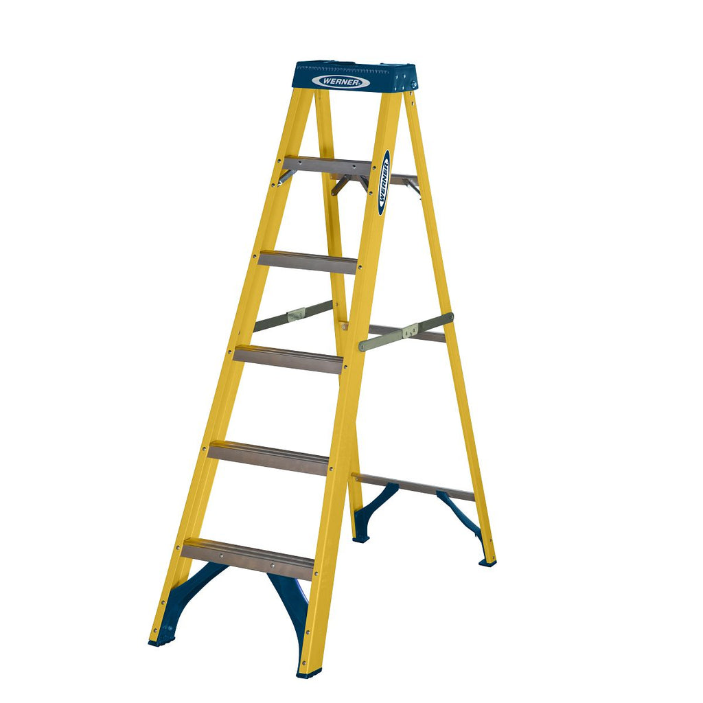 Werner Fibreglass Step Ladder, 6-Tread, EN131 (7160618)