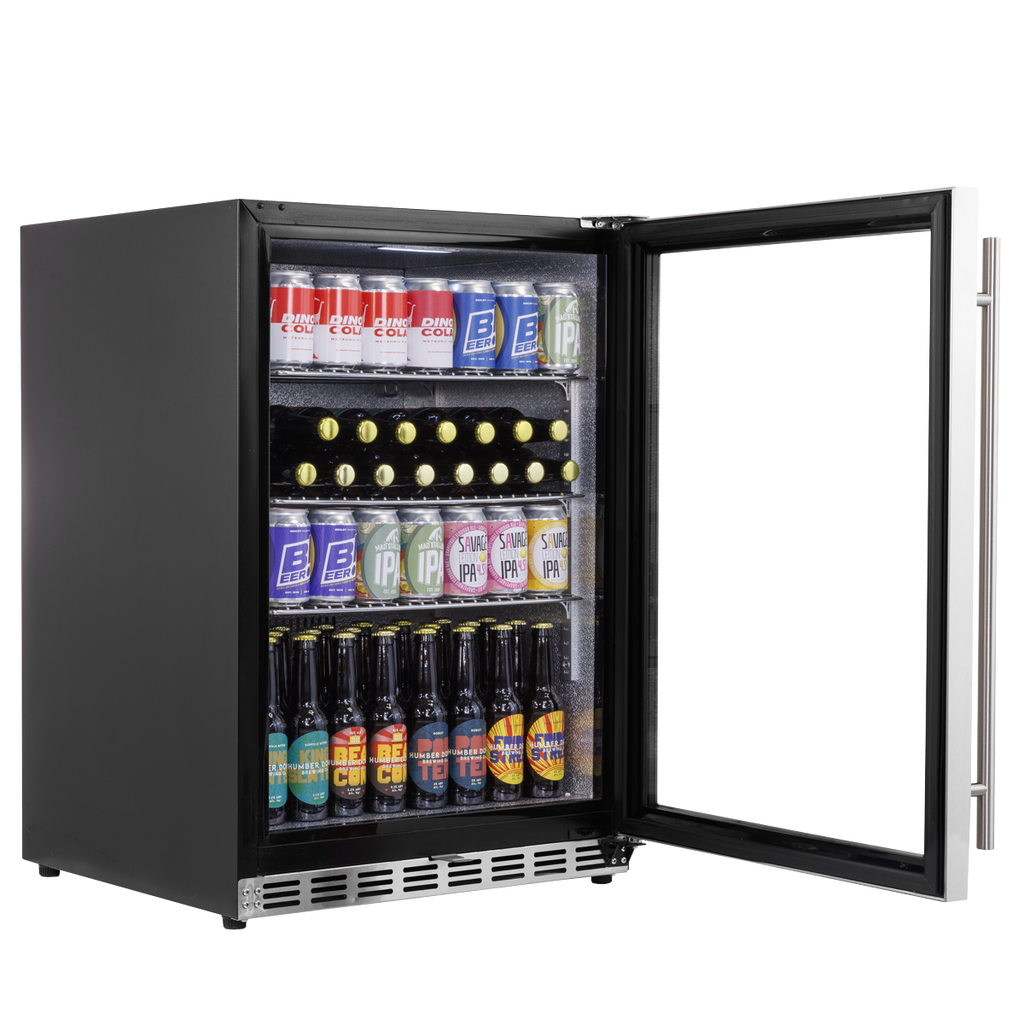 Baridi Outdoor Drinks Fridge with Triple Glazed Door & Lock 150L Stainless Steel (DH439)