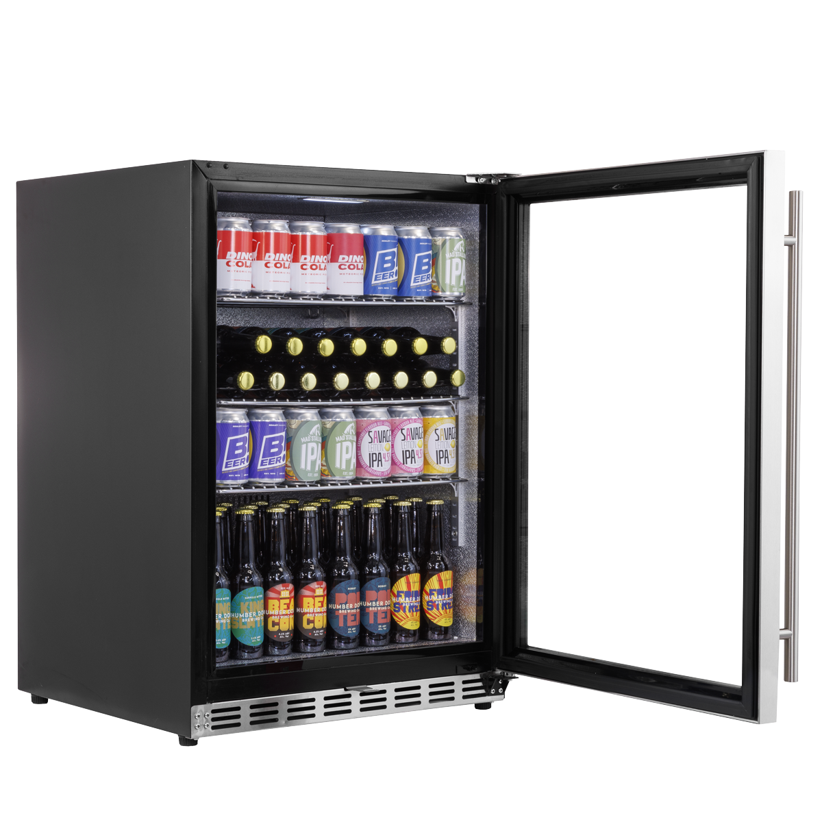 Baridi Outdoor Drinks Fridge with Triple Glazed Door & Lock 150L Stainless Steel (DH439)