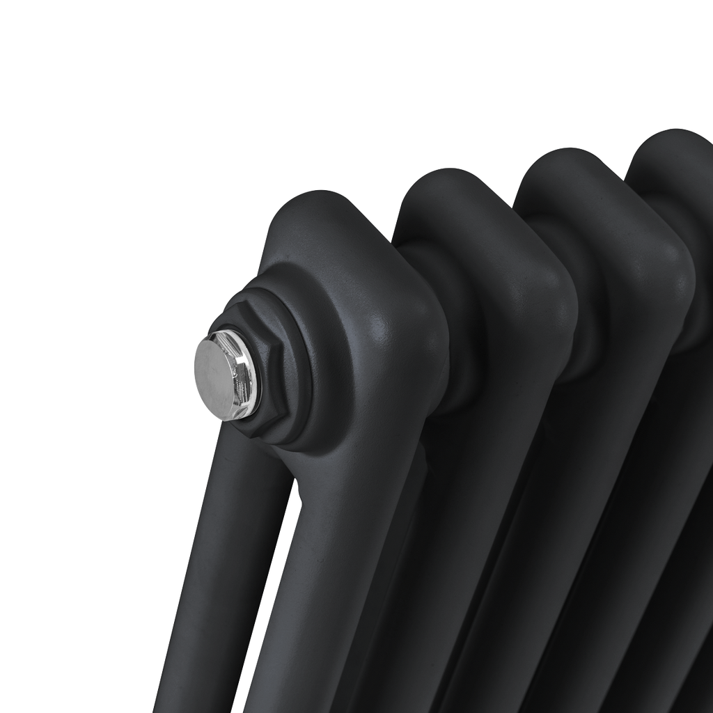 Baridi Horizontal Traditional 2 Column Radiator 600 x 832mm – Black