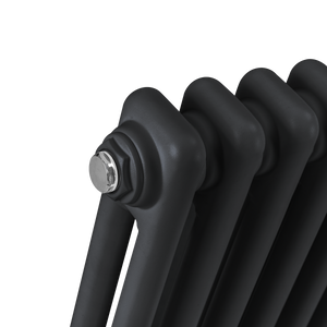 Baridi Horizontal Traditional 2 Column Radiator 600 x 832mm – Black