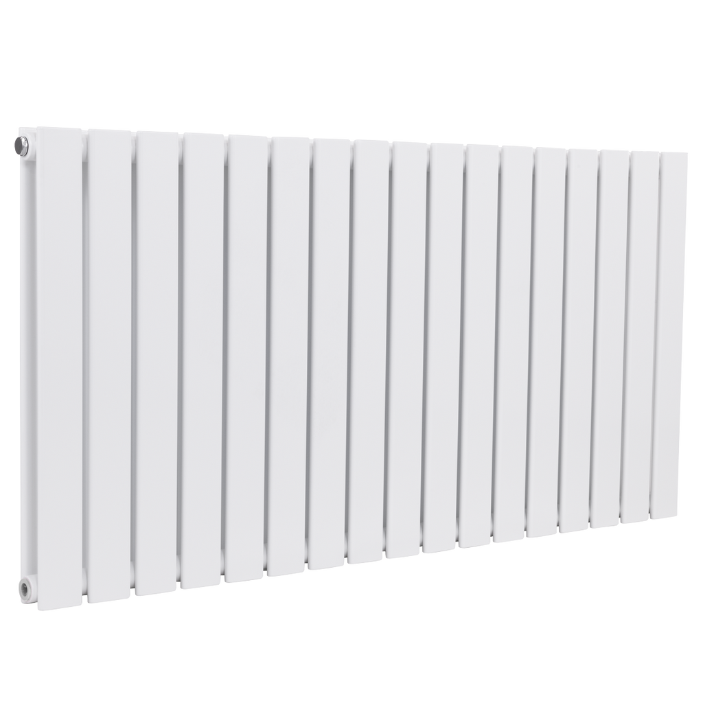 Baridi Horizontal Radiator Contemporary Double Flat Panel Design 600 x 1190mm – White