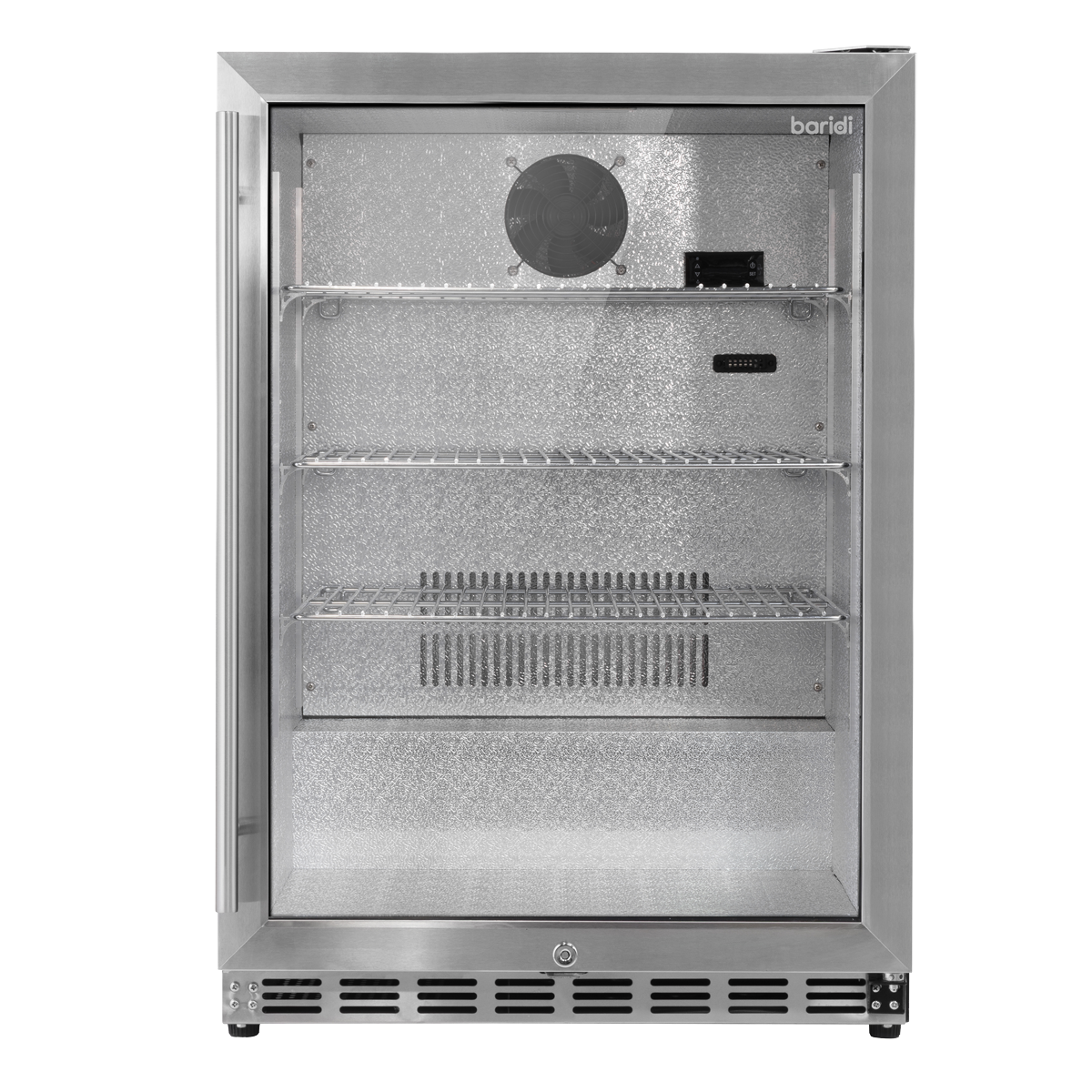 Baridi Outdoor Drinks Fridge with Triple Glazed Door & Lock 150L Stainless Steel (DH439)