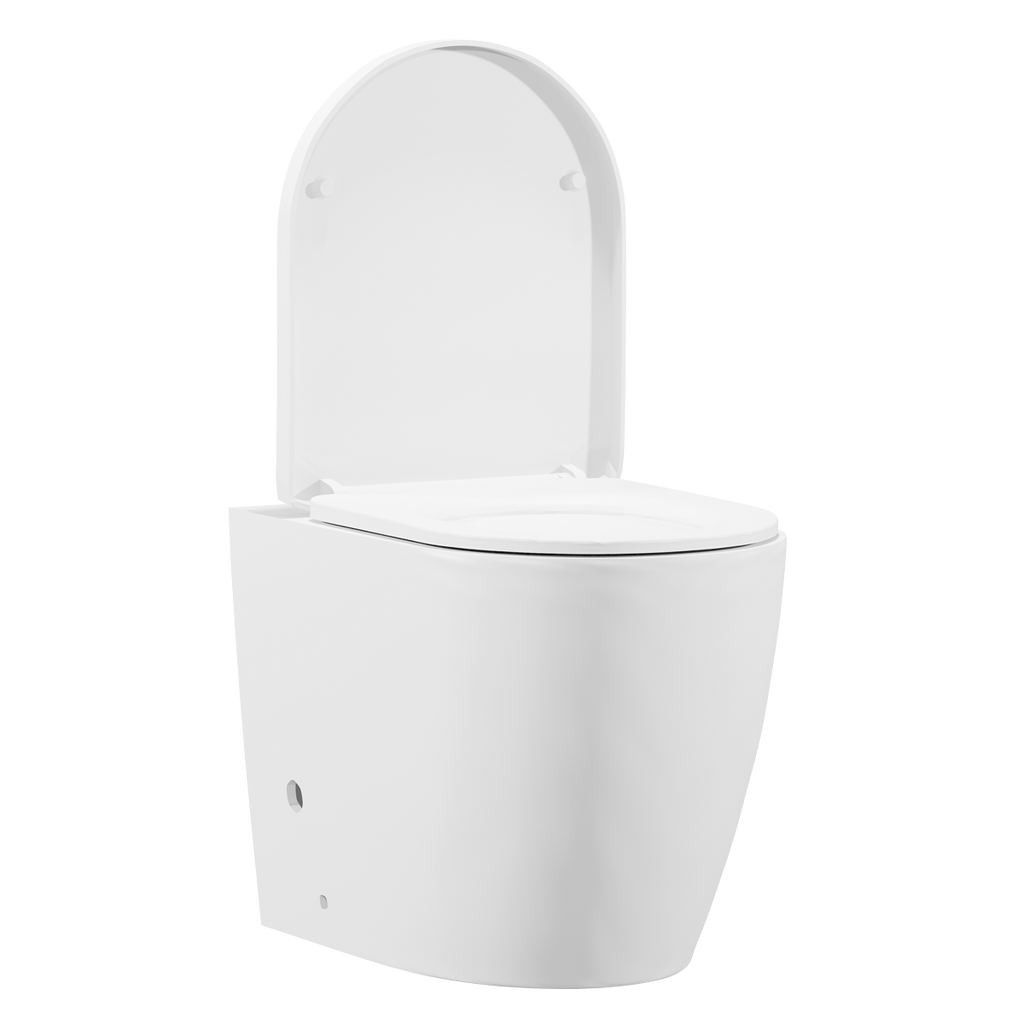 Back-to-Wall Toilet with Soft Close Seat & Rimless Flush – White