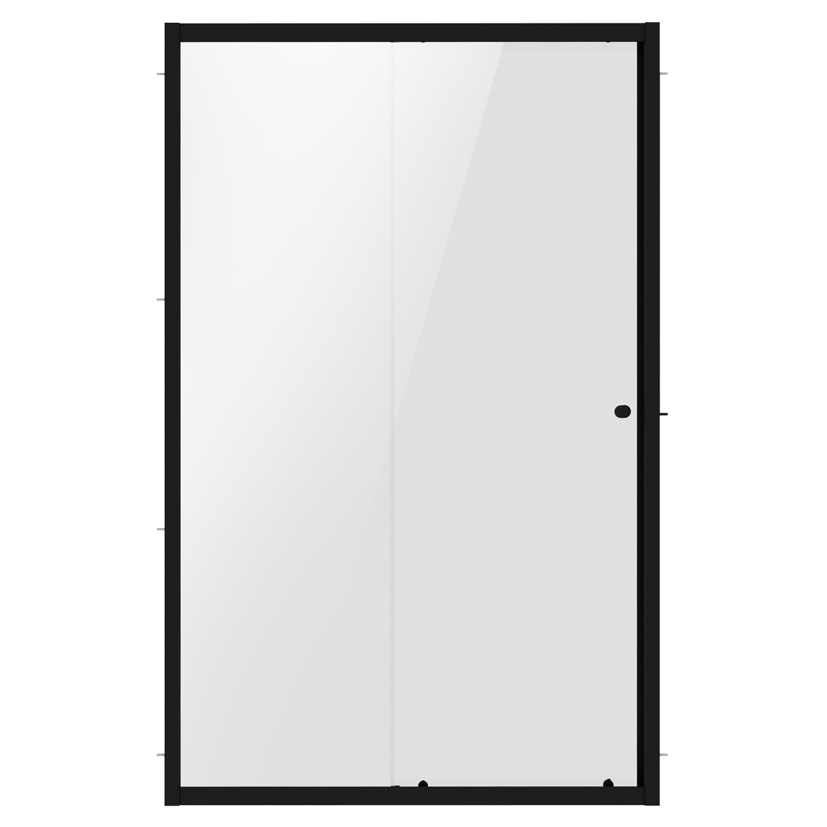 Sliding Shower Door 1000 x 1850mm, 6mm Tempered Glass, Reversible - Black
