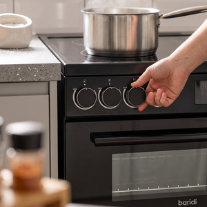 Baridi 60cm Freestanding Cooker with 99L Double Cavity & Ceramic Hob - Black