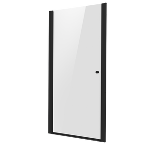 Pivot Shower Door 800 x 1850mm, 6mm Tempered Glass, Reversible - Black