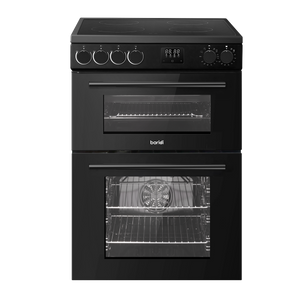 Baridi 60cm Freestanding Cooker with 99L Double Cavity & Ceramic Hob - Black