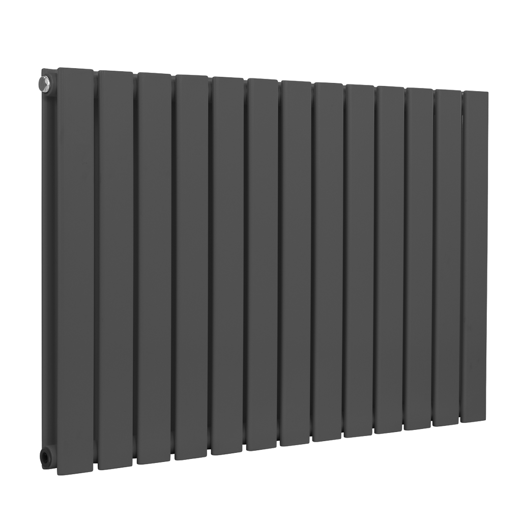 Baridi Horizontal Radiator Contemporary Double Flat Panel Design 600 x 910mm – Anthracite