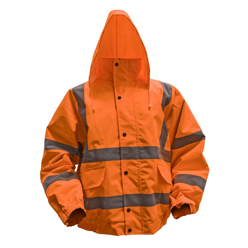 Worksafe® Hi-Vis Orange Jacket with Quilted Lining, Elastica