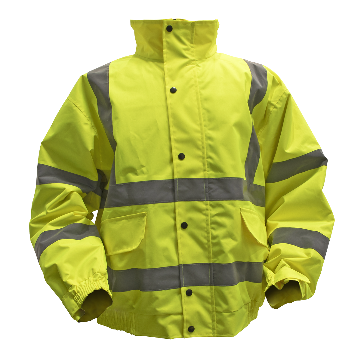 Worksafe® Hi-Vis Yellow Jacket with Quilted Lining, Elasticated Waist & Cuffs - X-Large