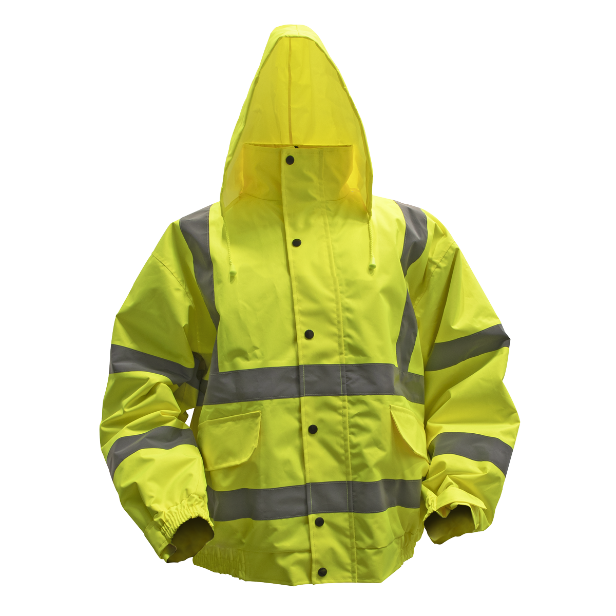 Worksafe® Hi-Vis Yellow Jacket with Quilted Lining, Elasticated Waist & Cuffs - X-Large