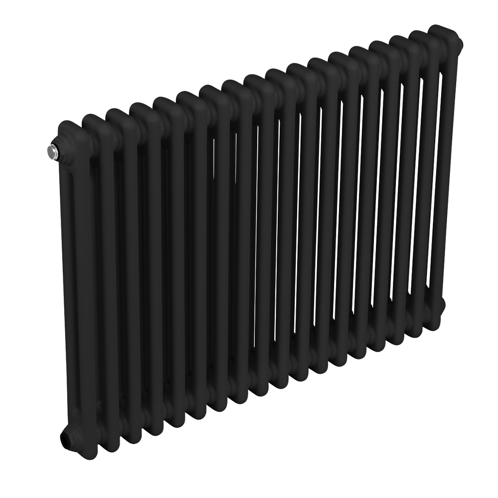 Baridi Horizontal Traditional 2 Column Radiator 600 x 832mm – Black