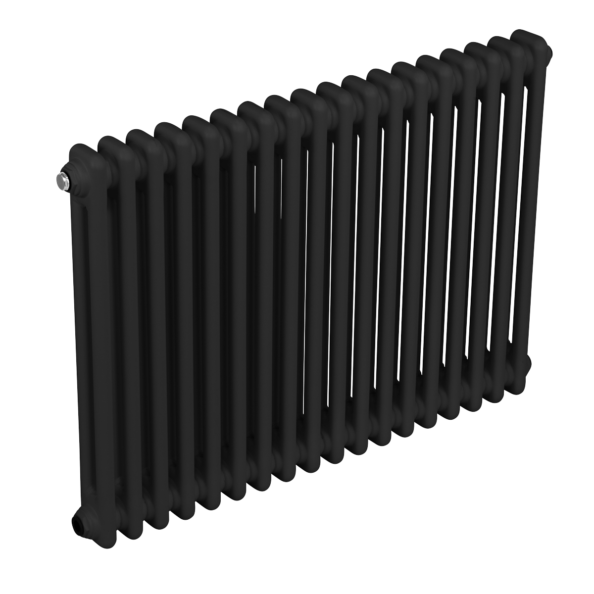 Baridi Horizontal Traditional 2 Column Radiator 600 x 832mm – Black