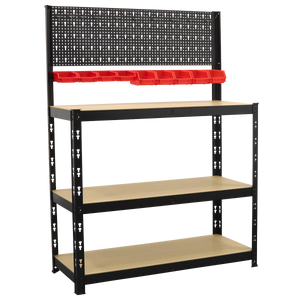 Steel Workbench with Pegboard 1m