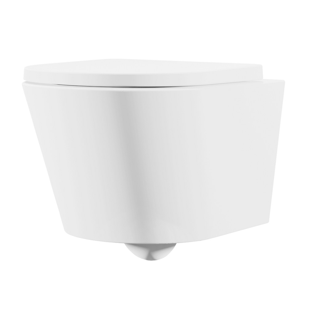 Wall Hung Toilet with Soft Close Seat & Rimless Flush – White
