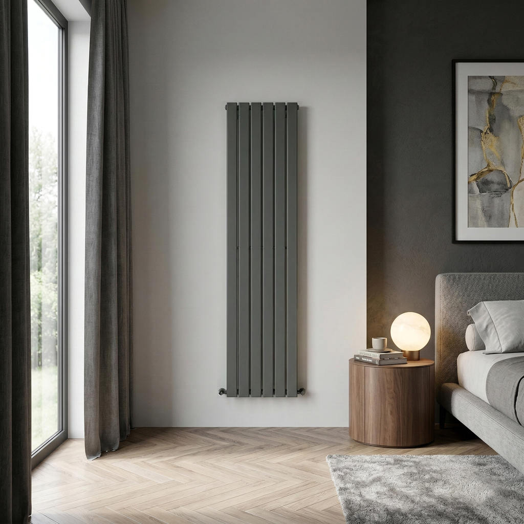 Baridi Vertical Radiator Contemporary Double Flat Panel Design 420 x 1800mm – Anthracite