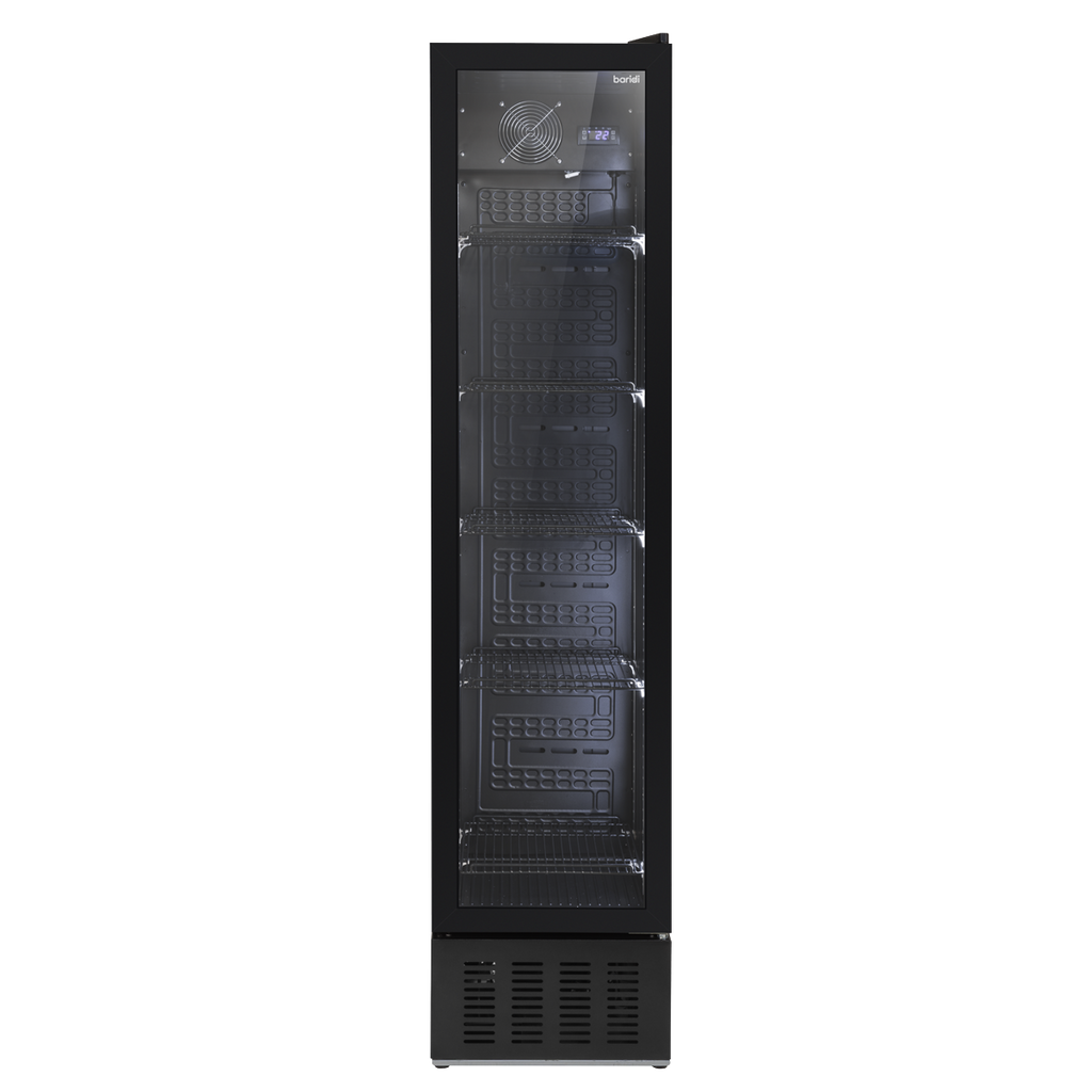 Baridi Tall Drinks Fridge with Digital Controls & Auto Defrost 160L Black (DH440)